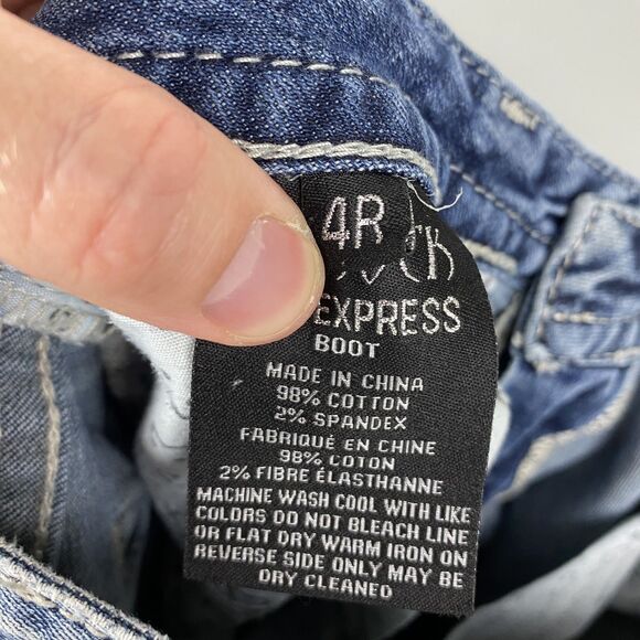 ReRock Express Jeans Womens 4R Bootcut Distressed Denim Embroidered Pockets - Picture 7 of 12